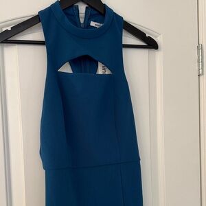 NWT Minuet Petite Asymmetrical Cutout Dress in Deep Blue